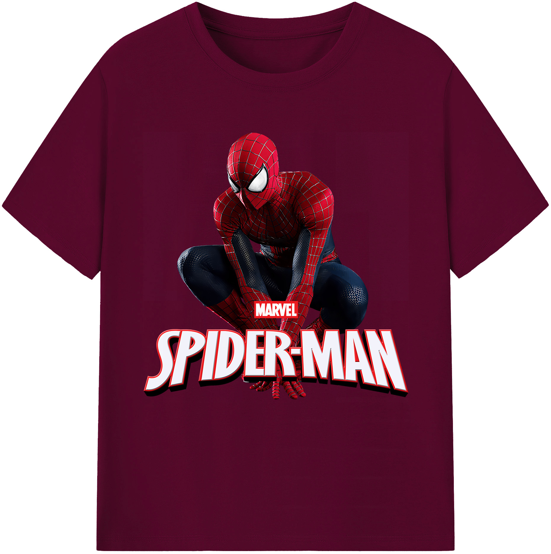 （画像用） Spider Man スパイダーマン レディースカジュアルプリントTシャツ（綿100％）